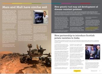 Screenshot of Hutton Highlights, February 2019 issue (c) James Hutton Institute