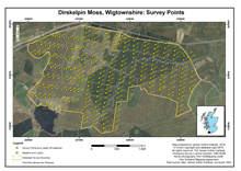 Dirskelpin Moss, Wigtownshire: Survey Points; Scottish Peat Survey sites, Scottish Peat Committee and Macaulay Institute for Soil Research