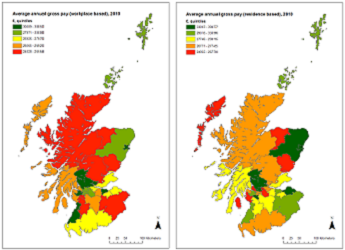 Figure 1. Average annual gross pay across Local Authorities in Scotland, 2010 Source: NOMIS, based on data from the Annual Survey of Hours and Earnings (ASHE).